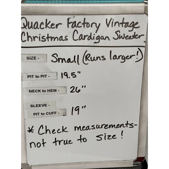 Vintage Quacker Factory Christmas Cardigan Sweater Santa Claus Size Small/Medium - Picture 7 of 7